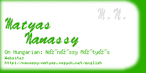 matyas nanassy business card